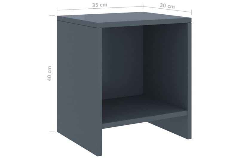 Nattbord 2 stk lysegrå 35x30x40 cm heltre furu - Grå - Møbler - Bord - Avlastningsbord - Sengebord & nattbord