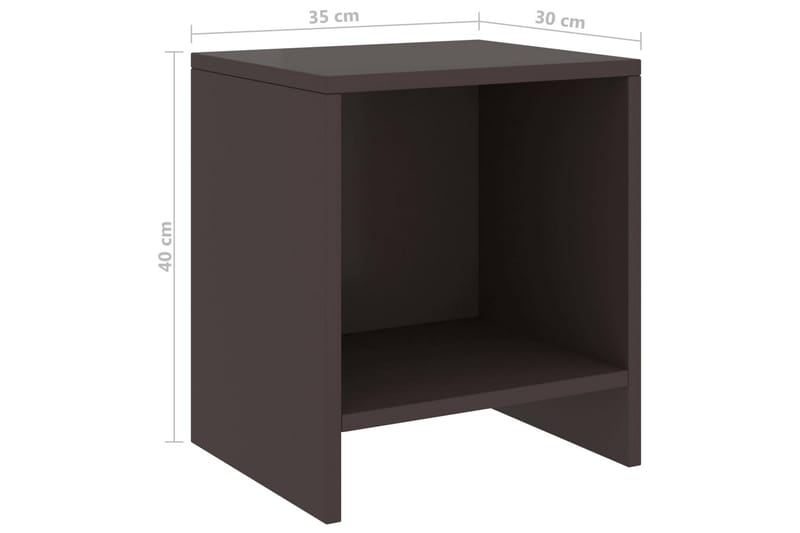 Nattbord 2 stk mørkebrun 35x30x40 cm heltre furu - Brun - Møbler - Bord - Avlastningsbord - Sengebord & nattbord