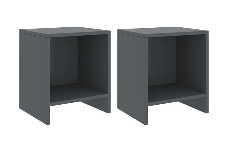 Nattbord 2 stk mørkegrå 35x30x40 cm heltre furu - Grå - Møbler - Bord - Avlastningsbord - Sengebord & nattbord