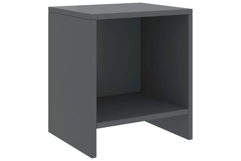 Nattbord 2 stk mørkegrå 35x30x40 cm heltre furu - Grå - Sengebord & nattbord