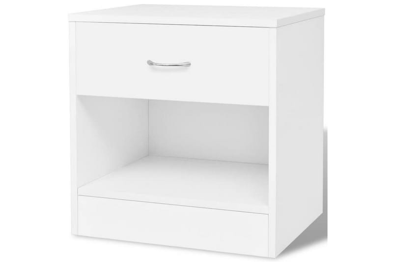 Nattbord 2 stk med skuff hvit - Hvit - Møbler - Bord - Avlastningsbord - Sengebord & nattbord