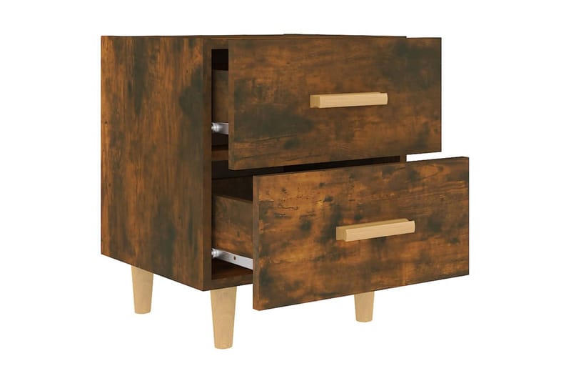 Nattbord 2 stk røkt eik 40x35x47,5 cm - Brun - Møbler - Bord - Avlastningsbord - Sengebord & nattbord