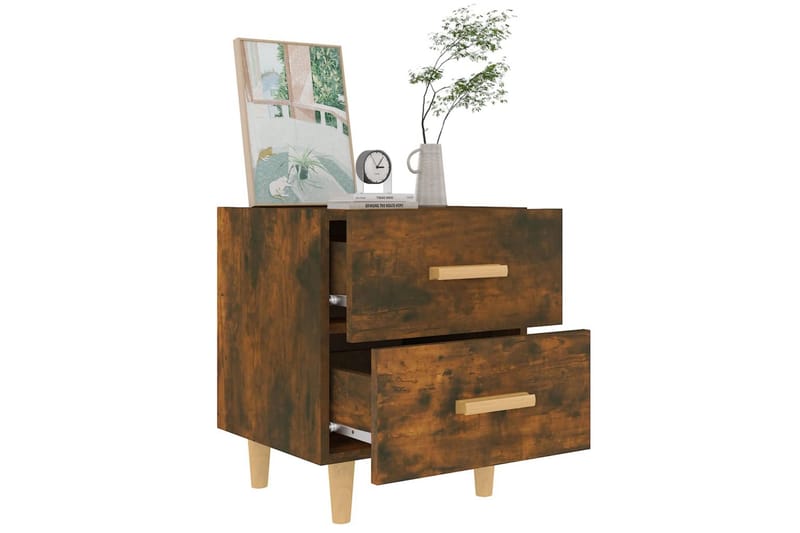 Nattbord 2 stk røkt eik 40x35x47,5 cm - Brun - Møbler - Bord - Avlastningsbord - Sengebord & nattbord