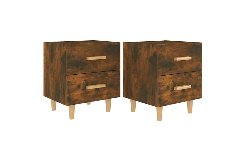 Nattbord 2 stk røkt eik 40x35x47,5 cm - Brun - Møbler - Bord - Avlastningsbord - Sengebord & nattbord