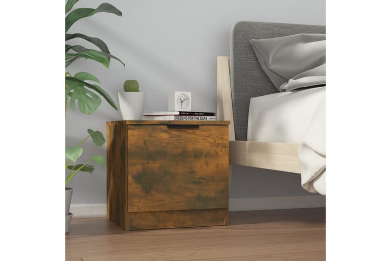 Nattbord 2 stk røkt eik 40x39x40 cm - Brun - Møbler - Bord - Avlastningsbord - Sengebord & nattbord