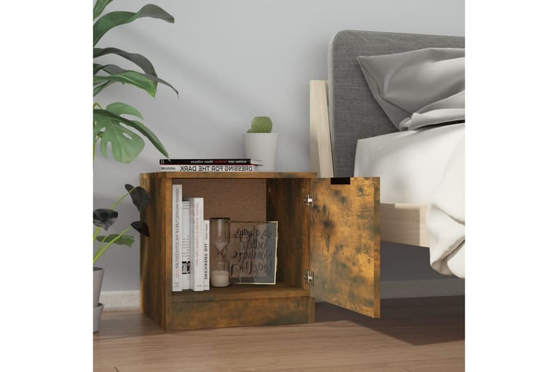 Nattbord 2 stk røkt eik 40x39x40 cm - Brun - Møbler - Bord - Avlastningsbord - Sengebord & nattbord