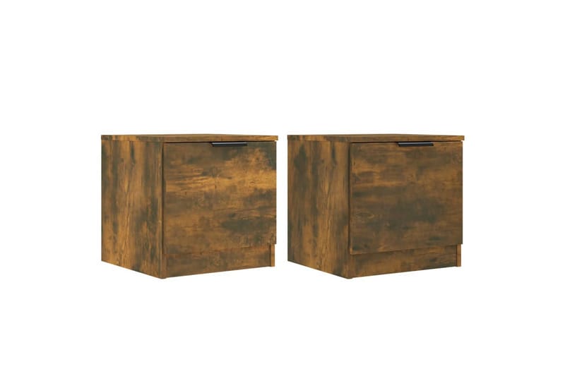 Nattbord 2 stk røkt eik 40x39x40 cm - Brun - Møbler - Bord - Avlastningsbord - Sengebord & nattbord