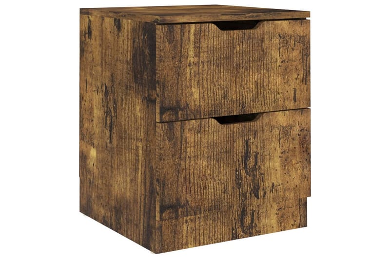 Nattbord 2 stk røkt eik 40x40x50 cm sponplate - Brun - Møbler - Bord - Avlastningsbord - Sengebord & nattbord