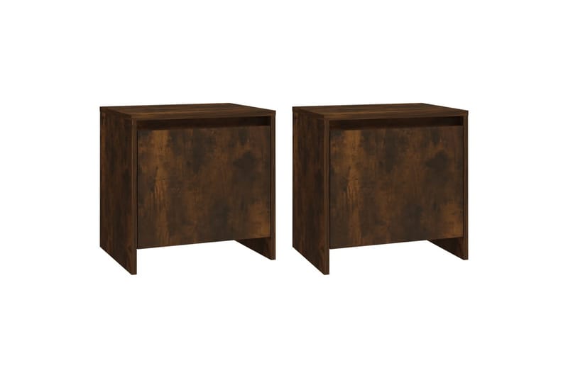 Nattbord 2 stk røkt eik 45x34x44,5 cm sponplate - Brun - Møbler - Bord - Avlastningsbord - Sengebord & nattbord