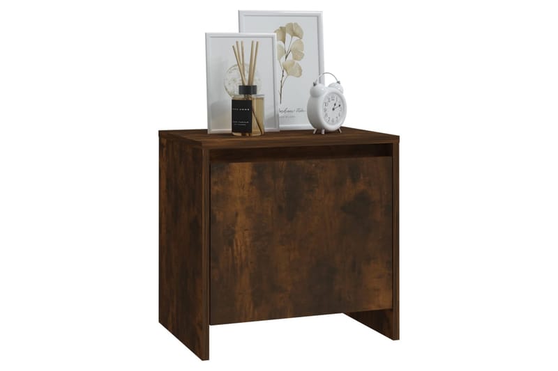 Nattbord 2 stk røkt eik 45x34x44,5 cm sponplate - Brun - Møbler - Bord - Avlastningsbord - Sengebord & nattbord