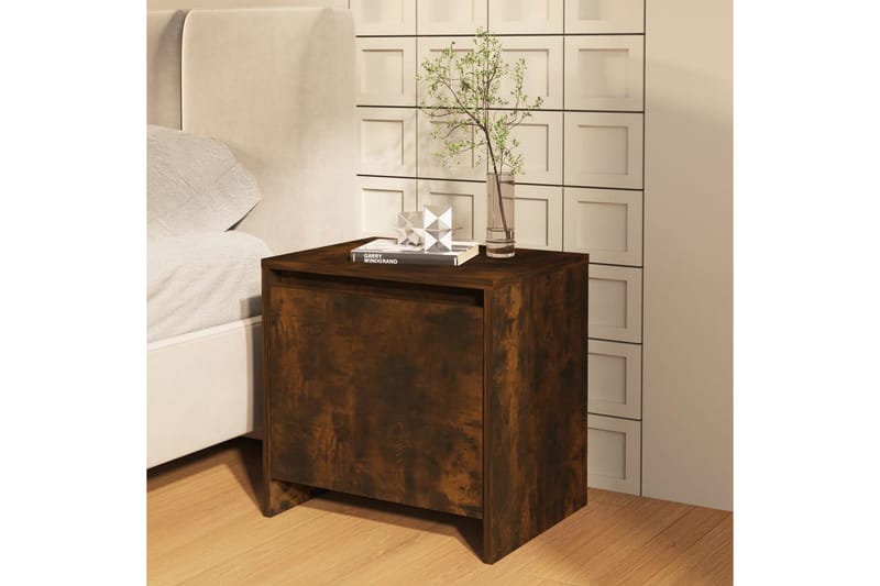 Nattbord 2 stk røkt eik 45x34x44,5 cm sponplate - Brun - Møbler - Bord - Avlastningsbord - Sengebord & nattbord