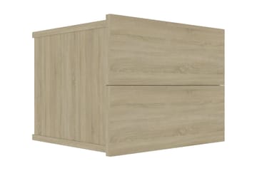 Nattbord 2 stk sonoma eik 40x30x30 cm sponplate - Beige - Møbler - Bord - Avlastningsbord - Sengebord & nattbord