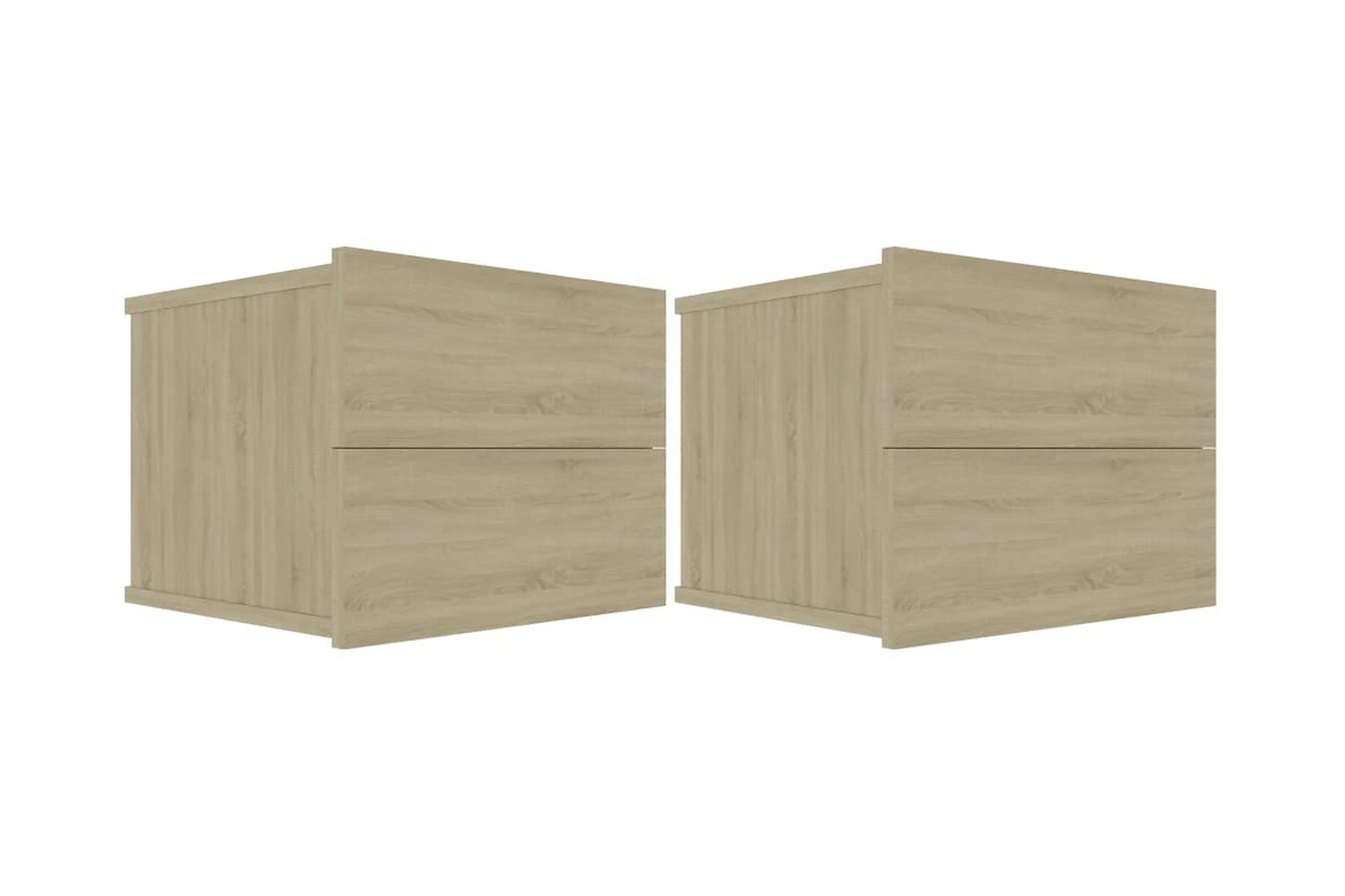 Nattbord 2 stk sonoma eik 40x30x30 cm sponplate - Beige - Møbler - Bord - Avlastningsbord - Sengebord & nattbord