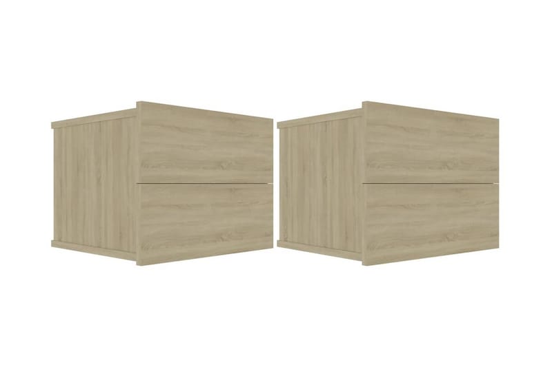 Nattbord 2 stk sonoma eik 40x30x30 cm sponplate - Beige - Møbler - Bord - Avlastningsbord - Sengebord & nattbord