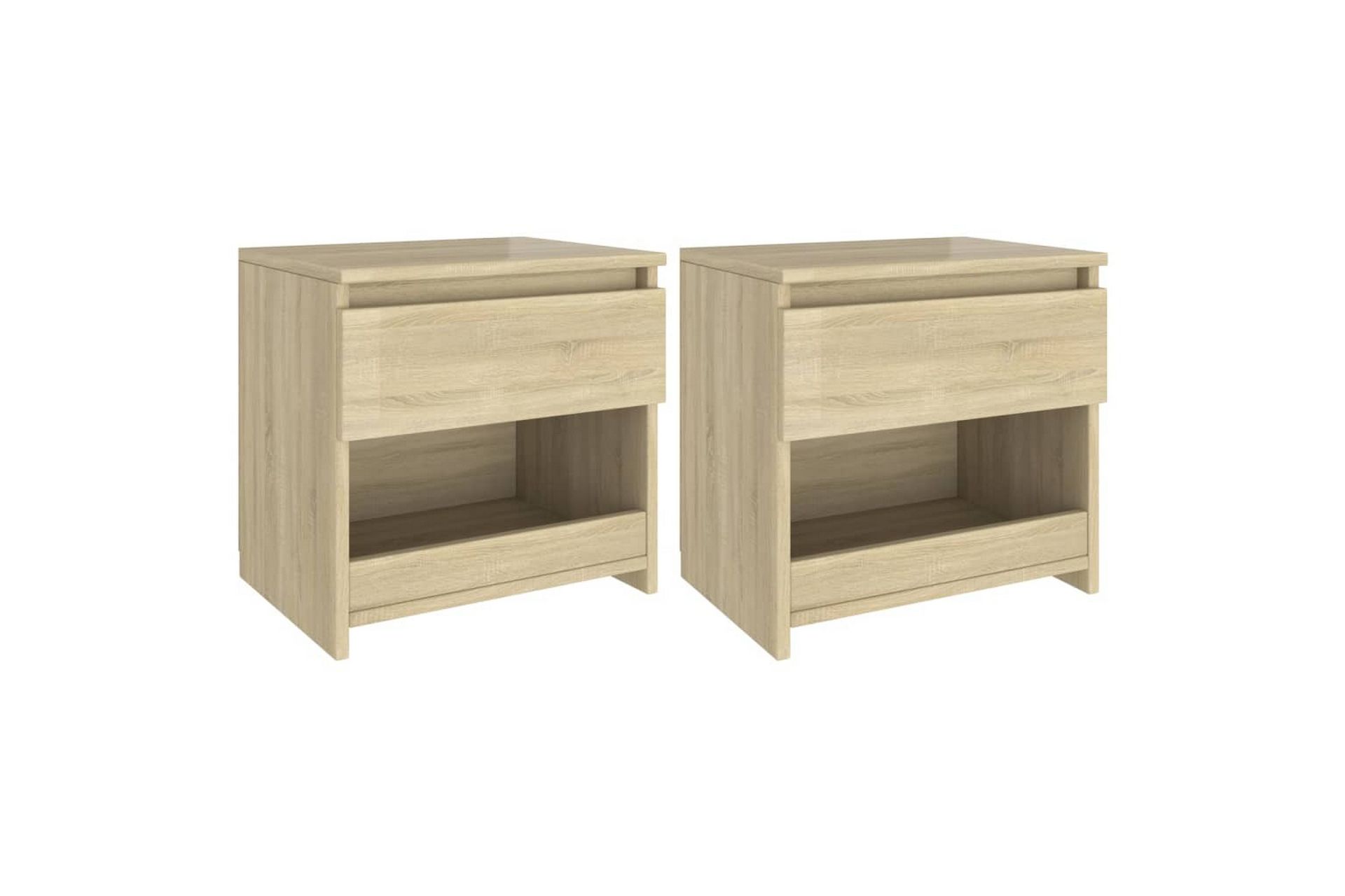 Nattbord 2 stk sonoma eik 40x30x39 cm sponplate - Brun - Møbler - Bord - Avlastningsbord - Sengebord & nattbord