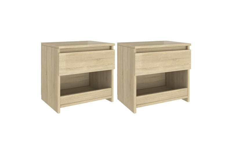 Nattbord 2 stk sonoma eik 40x30x39 cm sponplate - Brun - Møbler - Bord - Avlastningsbord - Sengebord & nattbord