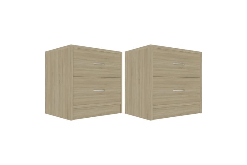 Nattbord 2 stk sonoma eik 40x30x40 cm sponplate - Brun - Møbler - Bord - Avlastningsbord - Sengebord & nattbord