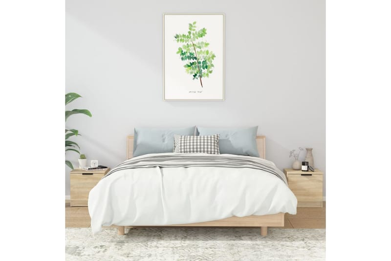 Nattbord 2 stk sonoma eik 40x39x40 cm - Brun - Møbler - Bord - Avlastningsbord - Sengebord & nattbord