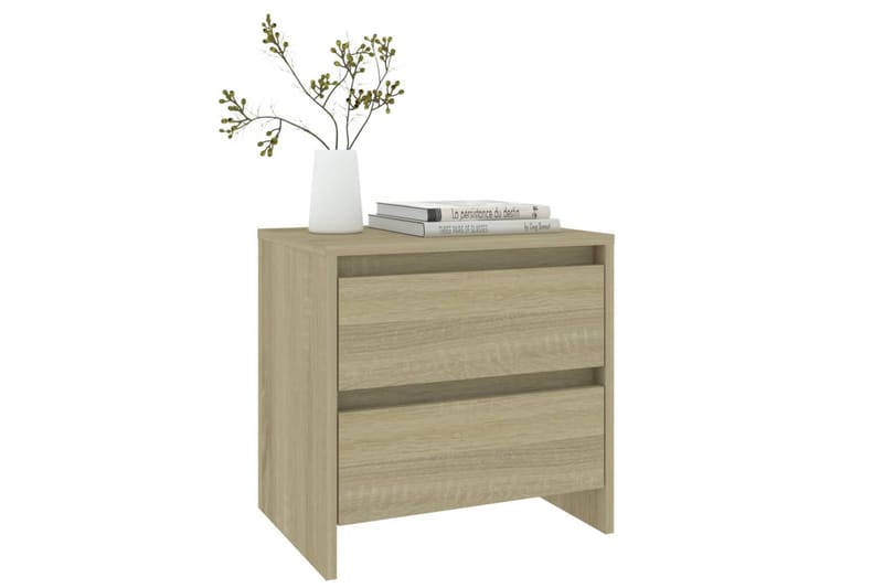 Nattbord 2 stk sonoma eik 45x34,5x44,5 cm sponplate - Brun - Møbler - Bord - Avlastningsbord - Sengebord & nattbord