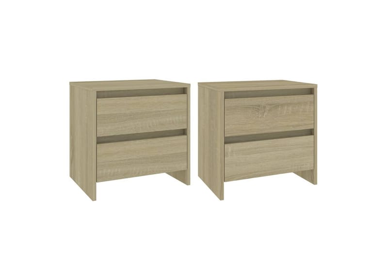 Nattbord 2 stk sonoma eik 45x34,5x44,5 cm sponplate - Brun - Møbler - Bord - Avlastningsbord - Sengebord & nattbord