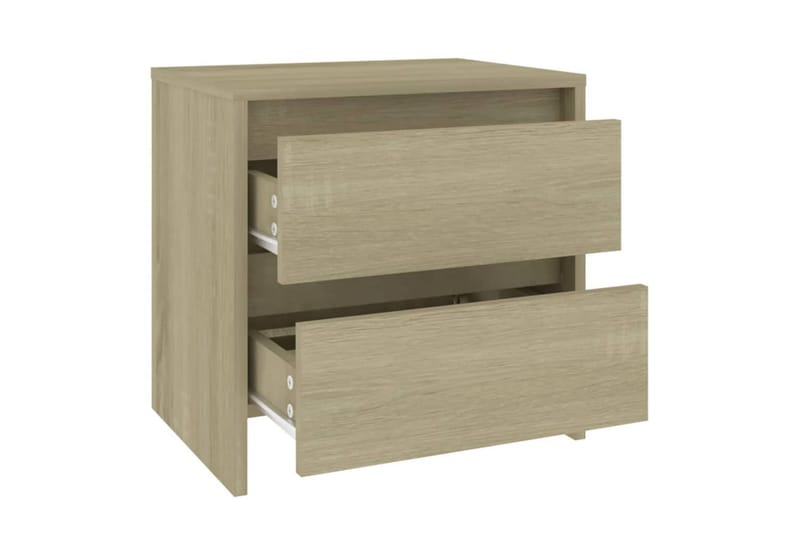 Nattbord 2 stk sonoma eik 45x34,5x44,5 cm sponplate - Brun - Møbler - Bord - Avlastningsbord - Sengebord & nattbord