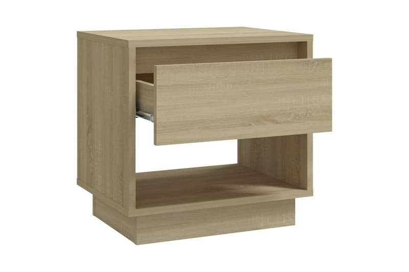 Nattbord 2 stk sonoma eik 45x34x44 cm sponplate - Beige - Møbler - Bord - Avlastningsbord - Sengebord & nattbord