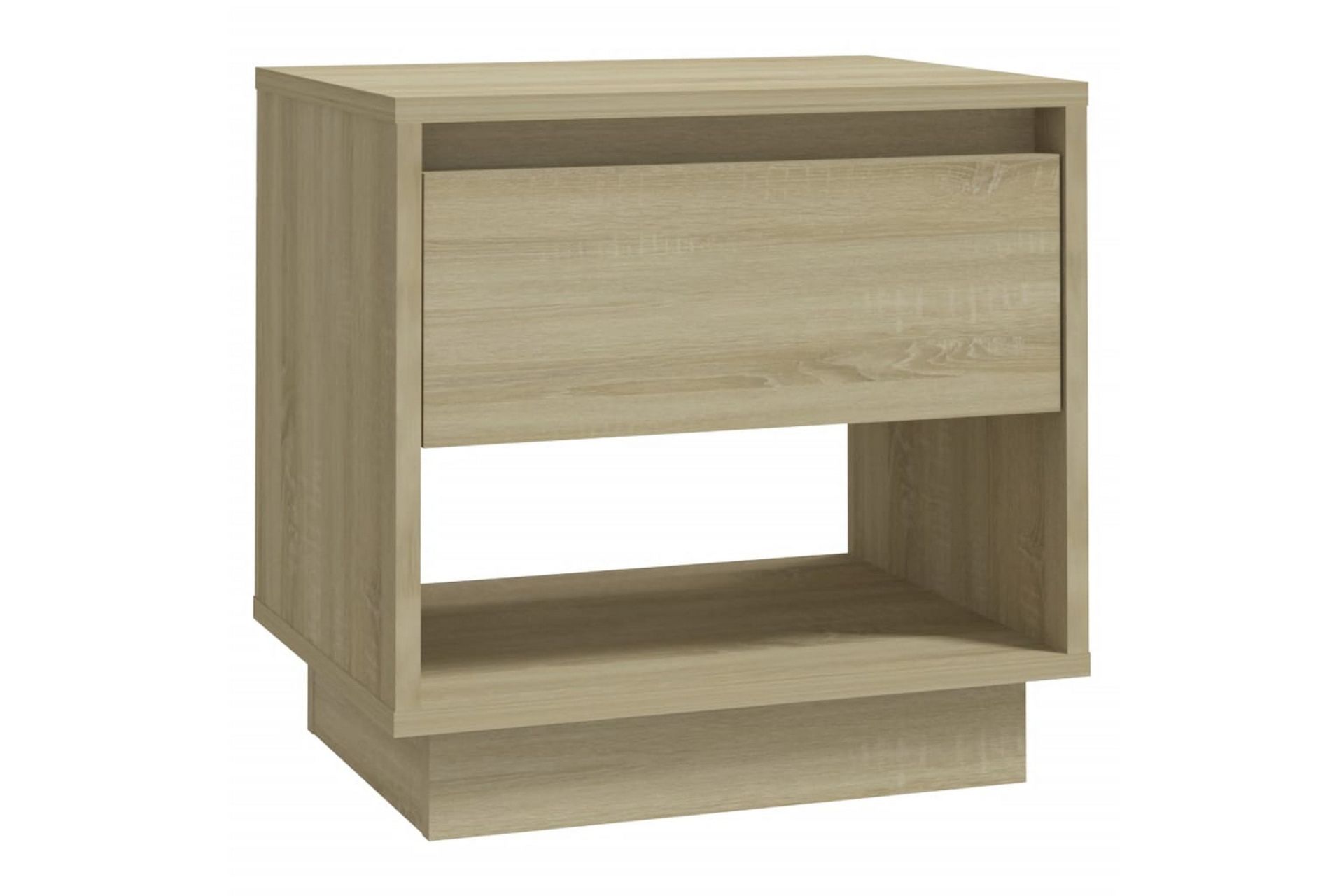 Nattbord 2 stk sonoma eik 45x34x44 cm sponplate - Beige - Møbler - Bord - Avlastningsbord - Sengebord & nattbord
