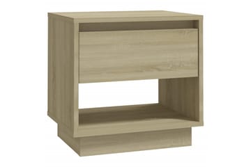 Nattbord 2 stk sonoma eik 45x34x44 cm sponplate - Beige - Møbler - Bord - Avlastningsbord - Sengebord & nattbord