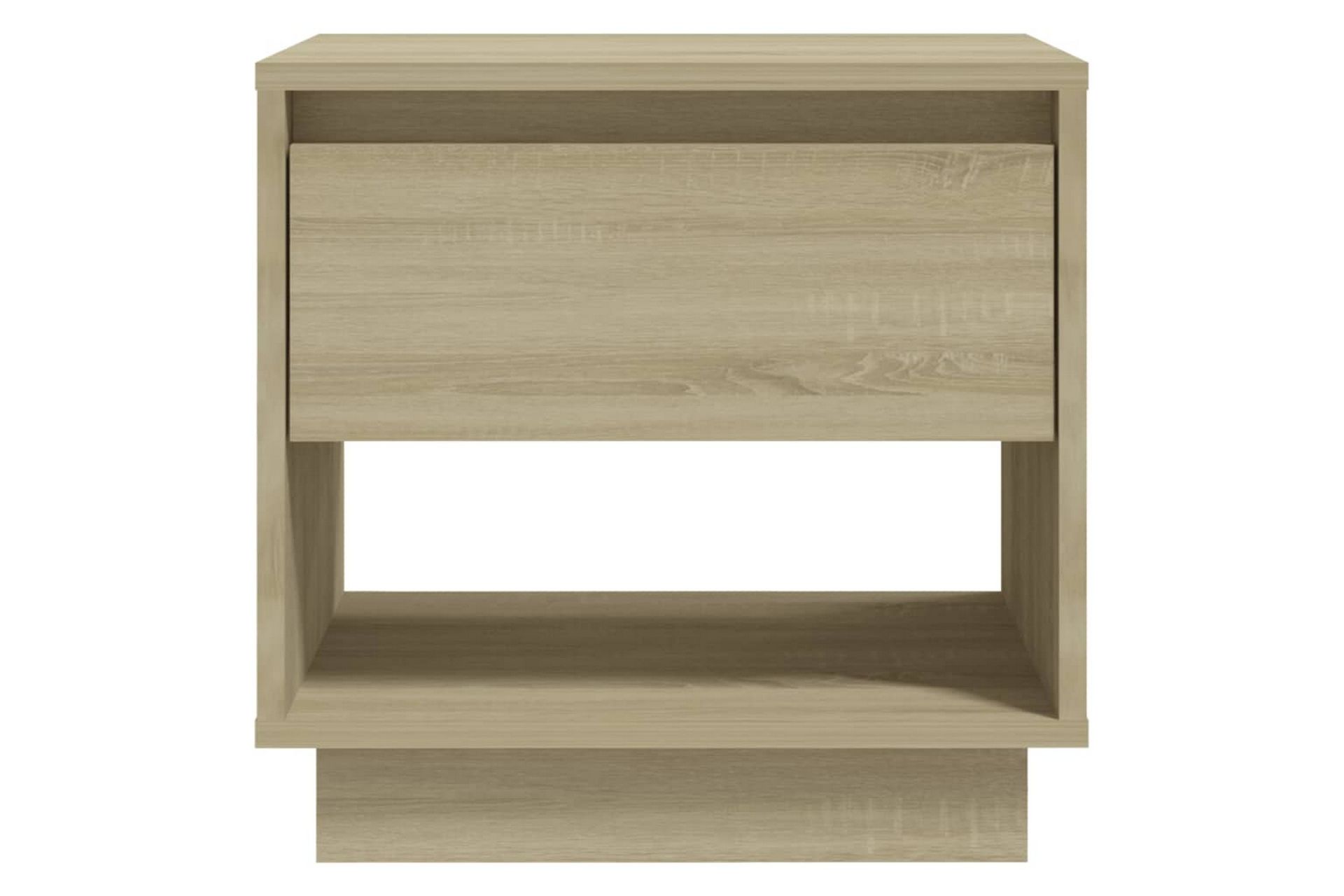 Nattbord 2 stk sonoma eik 45x34x44 cm sponplate - Beige - Møbler - Bord - Avlastningsbord - Sengebord & nattbord