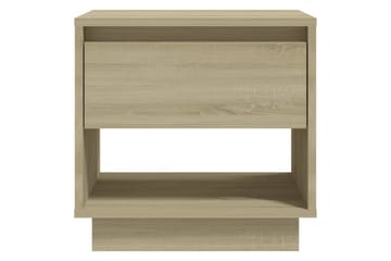 Nattbord 2 stk sonoma eik 45x34x44 cm sponplate - Beige - Møbler - Bord - Avlastningsbord - Sengebord & nattbord