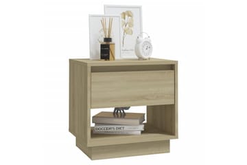 Nattbord 2 stk sonoma eik 45x34x44 cm sponplate - Beige - Møbler - Bord - Avlastningsbord - Sengebord & nattbord