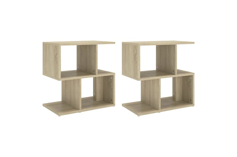 Nattbord 2 stk sonoma eik 50x30x51,5 cm sponplate - Brun - Møbler - Bord - Avlastningsbord - Sengebord & nattbord