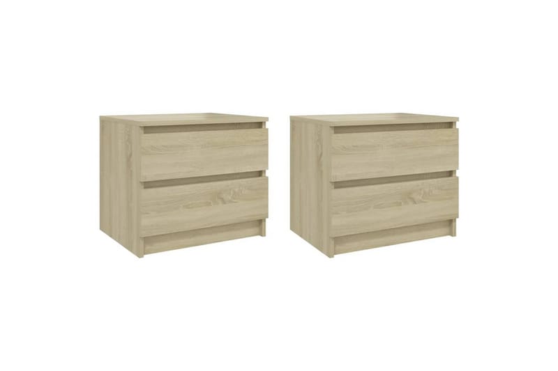 Nattbord 2 stk sonoma eik 50x39x43,5 cm sponplate - Brun - Møbler - Bord - Avlastningsbord - Sengebord & nattbord