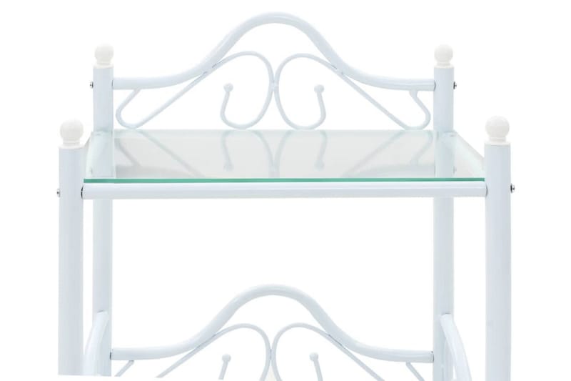 Nattbord 2 stk stål og herdet glass 45x30,5x60 cm hvit - Møbler - Bord - Avlastningsbord - Sengebord & nattbord