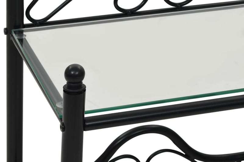 Nattbord 2 stk stål og herdet glass 45x30,5x60 cm svart - Møbler - Bord - Avlastningsbord - Sengebord & nattbord