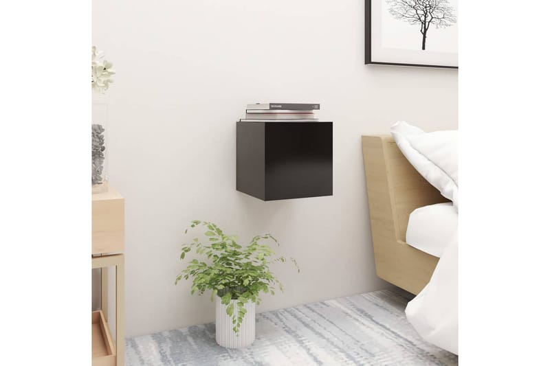 Nattbord 2 stk svart 30,5x30x30 cm sponplate - Svart - Møbler - Bord - Avlastningsbord - Sengebord & nattbord
