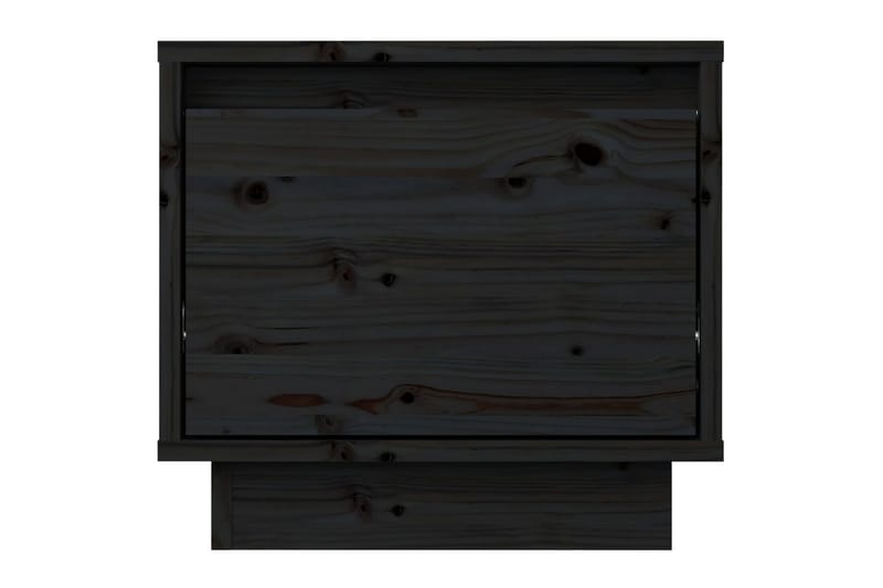 Nattbord 2 stk svart 35x34x32 cm heltre furu - Svart - Sengebord & nattbord