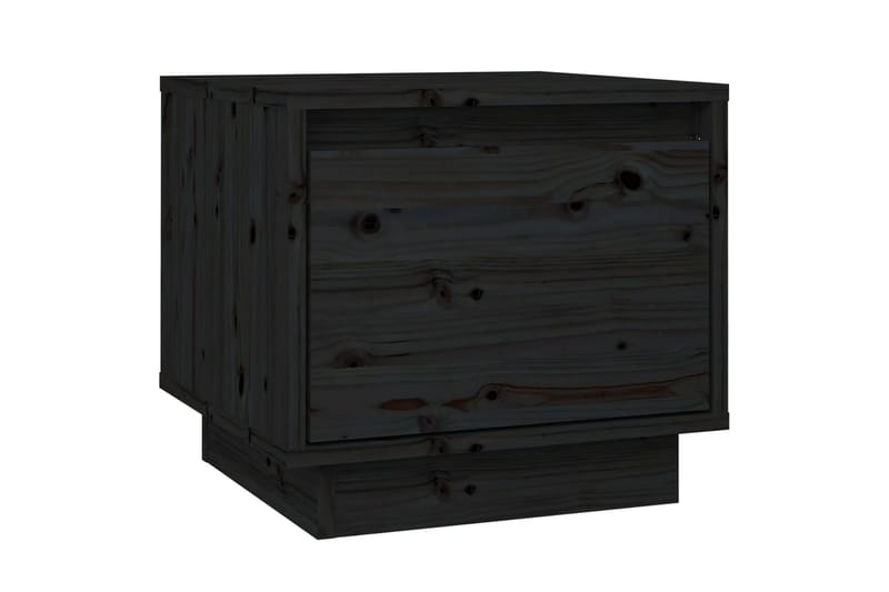 Nattbord 2 stk svart 35x34x32 cm heltre furu - Svart - Sengebord & nattbord