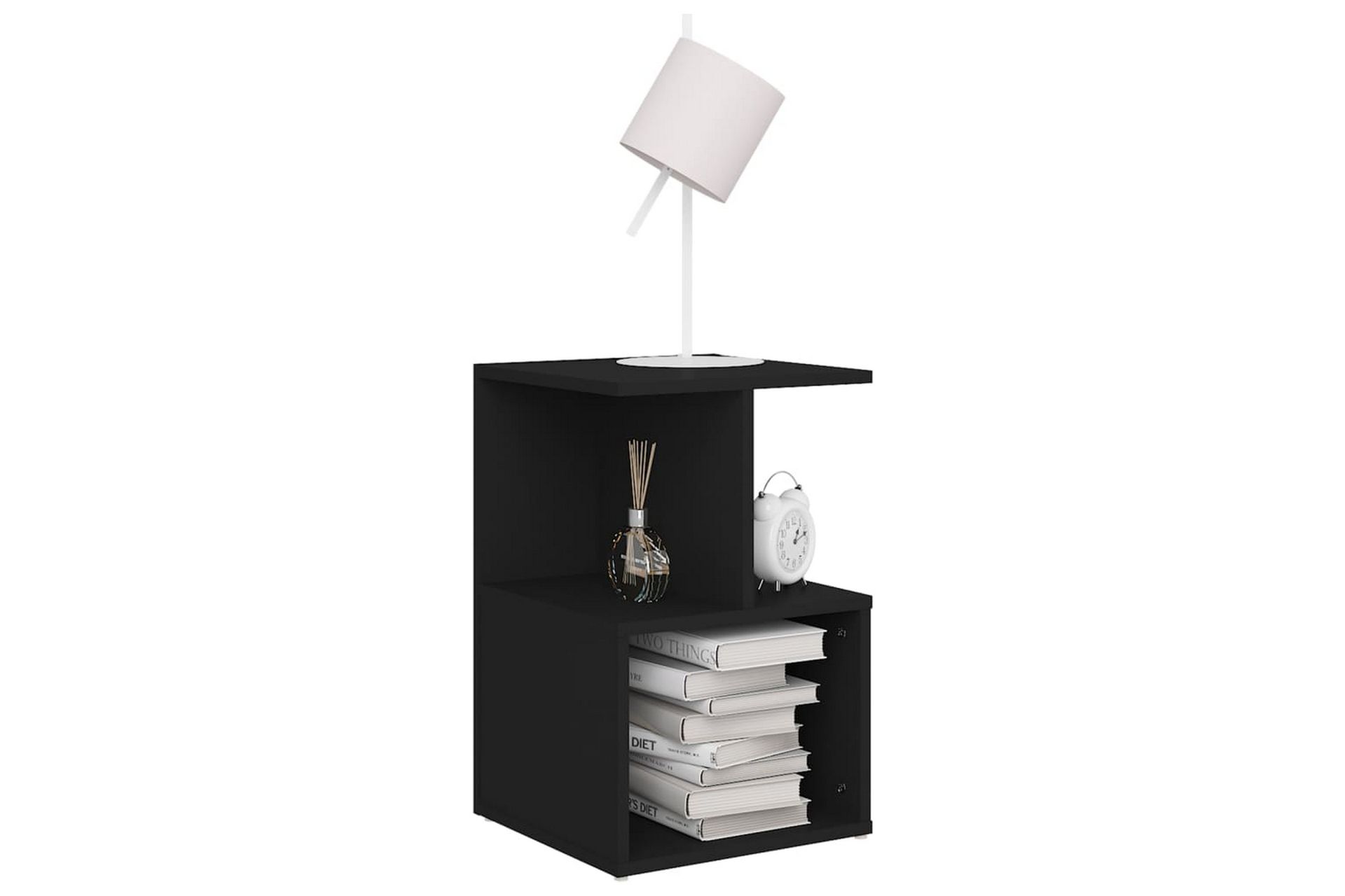 Nattbord 2 stk svart 35x35x55 cm sponplate - Svart - Møbler - Bord - Avlastningsbord - Sengebord & nattbord