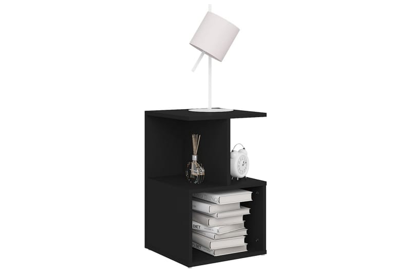 Nattbord 2 stk svart 35x35x55 cm sponplate - Svart - Møbler - Bord - Avlastningsbord - Sengebord & nattbord
