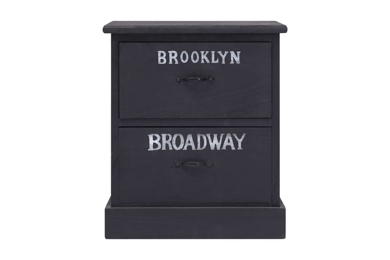Nattbord 2 stk svart 38x28x45 cm keisertre - Svart - Møbler - Bord - Avlastningsbord - Sengebord & nattbord
