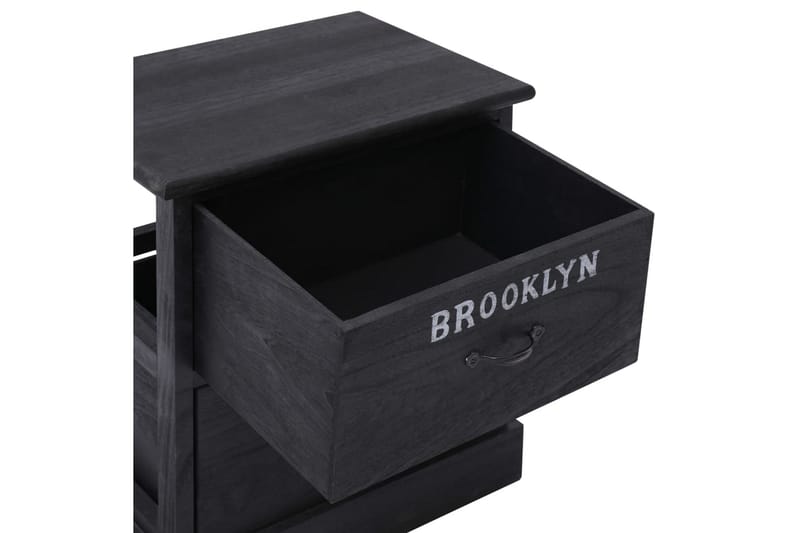 Nattbord 2 stk svart 38x28x45 cm keisertre - Svart - Møbler - Bord - Avlastningsbord - Sengebord & nattbord