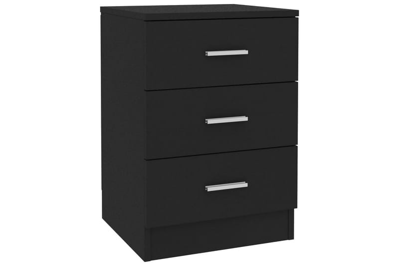 Nattbord 2 stk svart 38x35x56 cm sponplate - Svart - Møbler - Bord - Avlastningsbord - Sengebord & nattbord