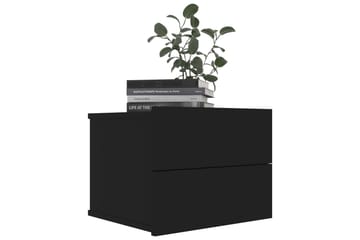 Nattbord 2 stk svart 40x30x30 cm sponplate - Svart - Møbler - Bord - Avlastningsbord - Sengebord & nattbord