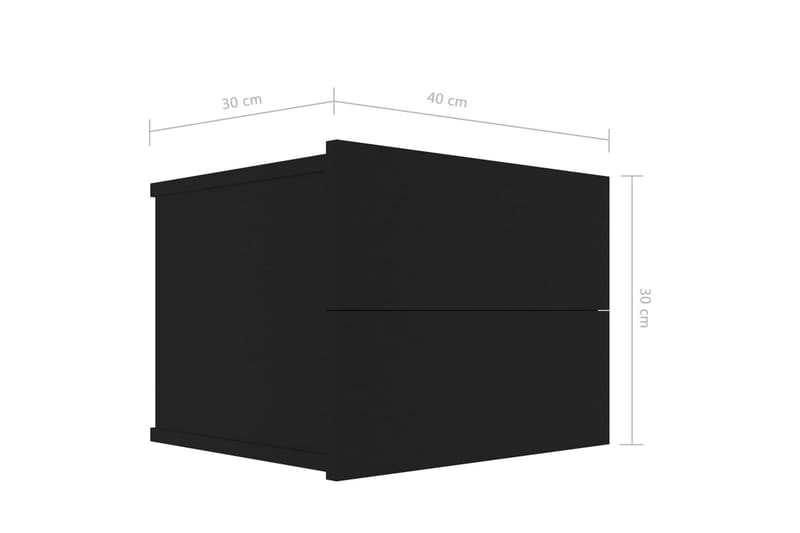 Nattbord 2 stk svart 40x30x30 cm sponplate - Svart - Sengebord & nattbord