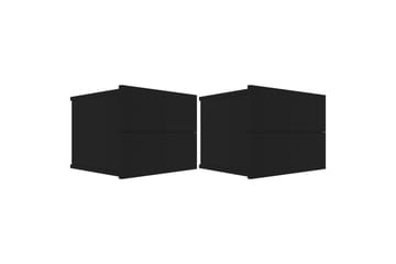 Nattbord 2 stk svart 40x30x30 cm sponplate - Svart - Møbler - Bord - Avlastningsbord - Sengebord & nattbord