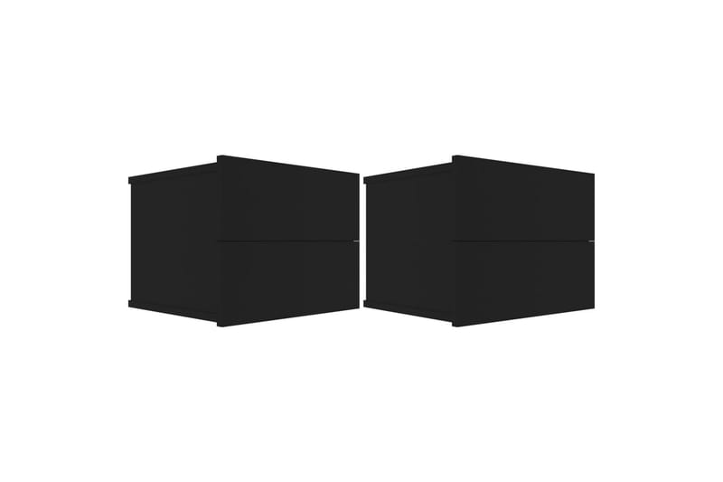 Nattbord 2 stk svart 40x30x30 cm sponplate - Svart - Møbler - Bord - Avlastningsbord - Sengebord & nattbord