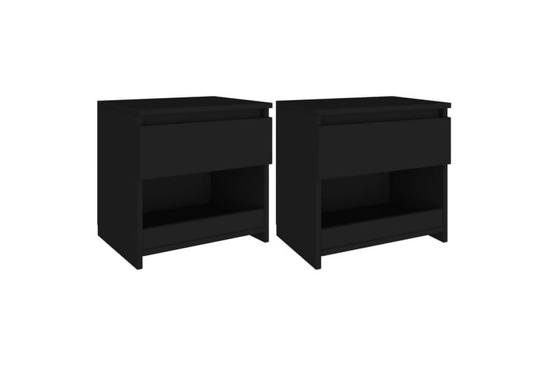 Nattbord 2 stk svart 40x30x39 cm sponplate - Svart - Møbler - Bord - Avlastningsbord - Sengebord & nattbord