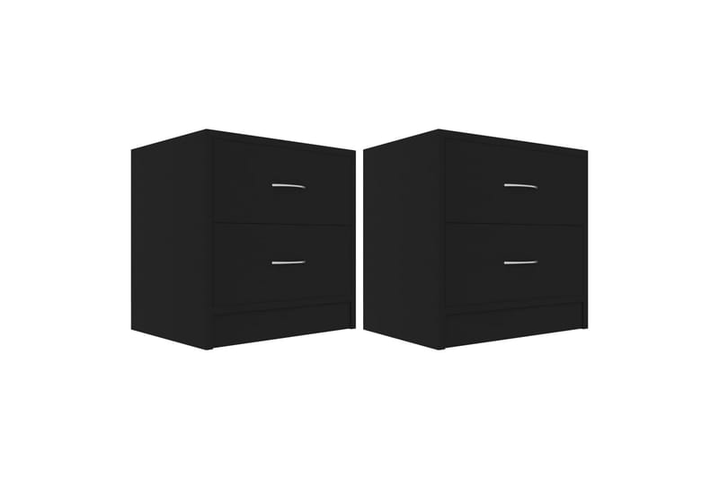 Nattbord 2 stk svart 40x30x40 cm sponplate - Svart - Møbler - Bord - Avlastningsbord - Sengebord & nattbord