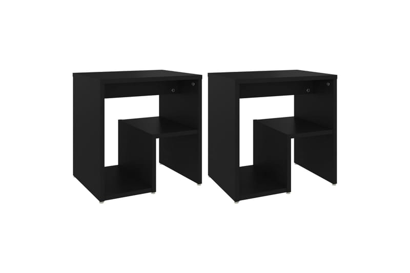 Nattbord 2 stk svart 40x30x40 cm sponplate - Svart - Møbler - Bord - Avlastningsbord - Sengebord & nattbord
